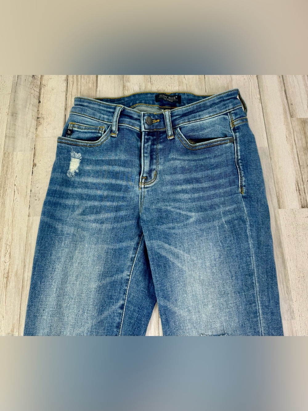 Judy Blue Jeans Womens 3/26 Blue Mid Rise Straight Fit - Picture 2 of 12